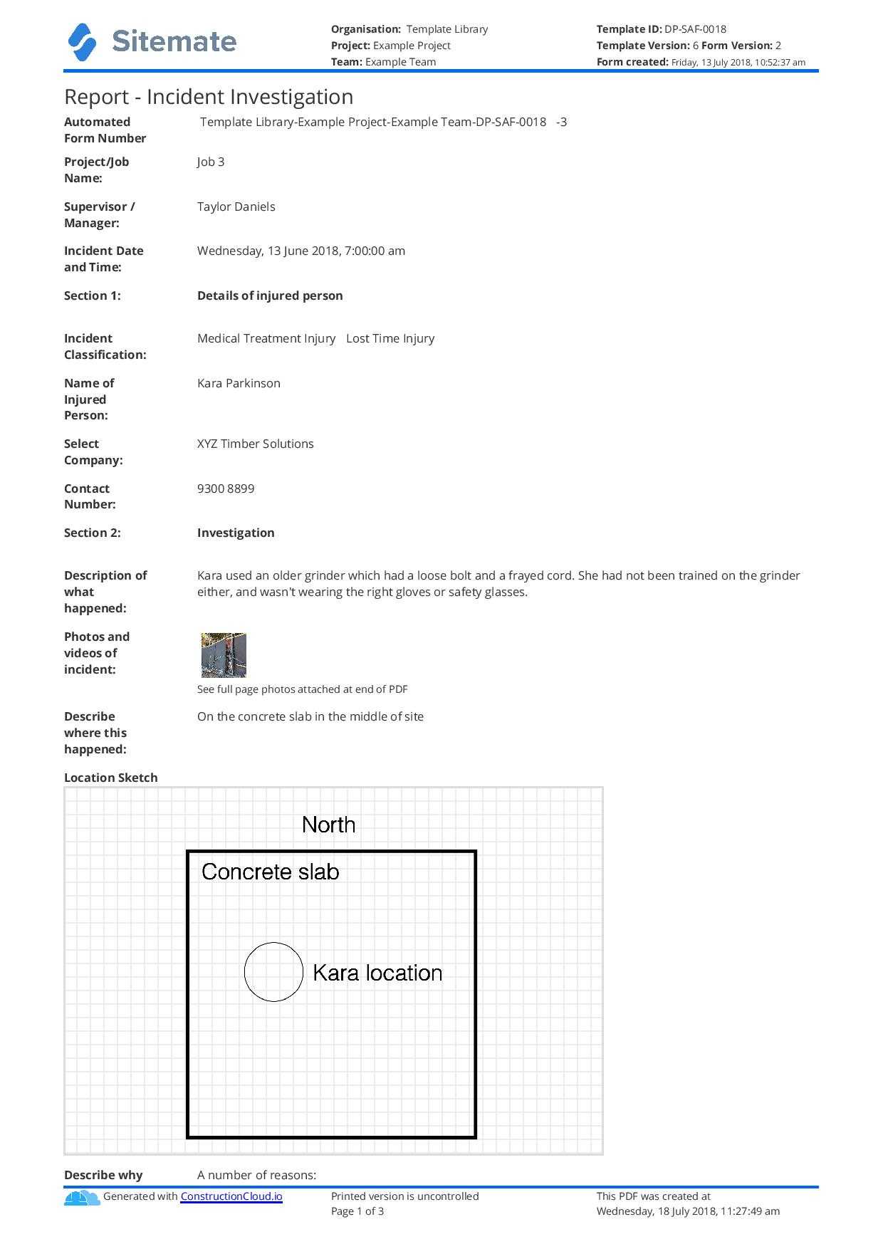 Incident Investigation Report Template (Better Than Word And Regarding Hazard Incident Report Form Template
