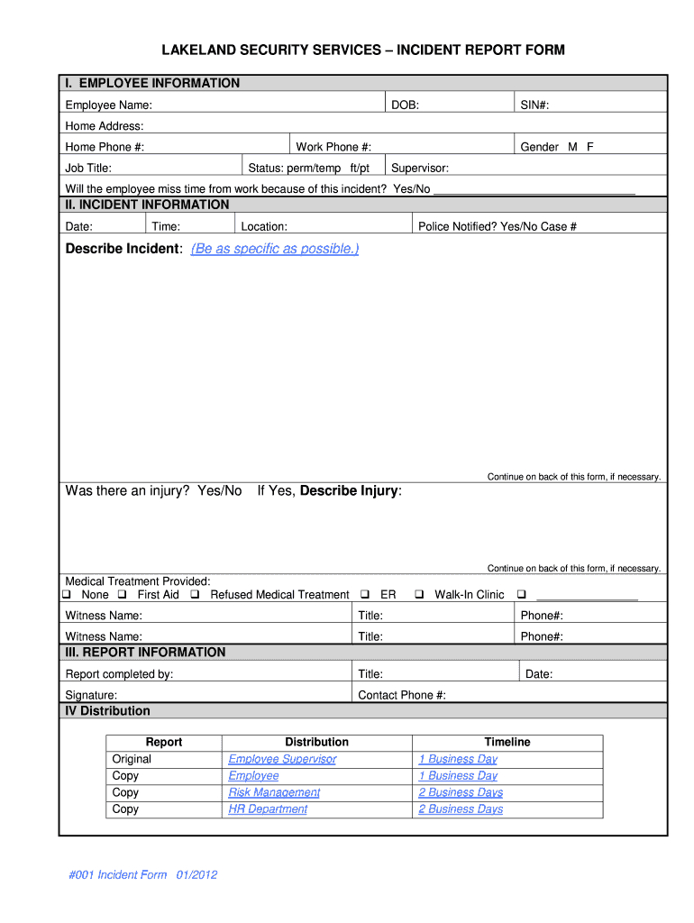 Incident Report Form – Fill Out And Sign Printable Pdf Template | Signnow In First Aid Incident Report Form Template