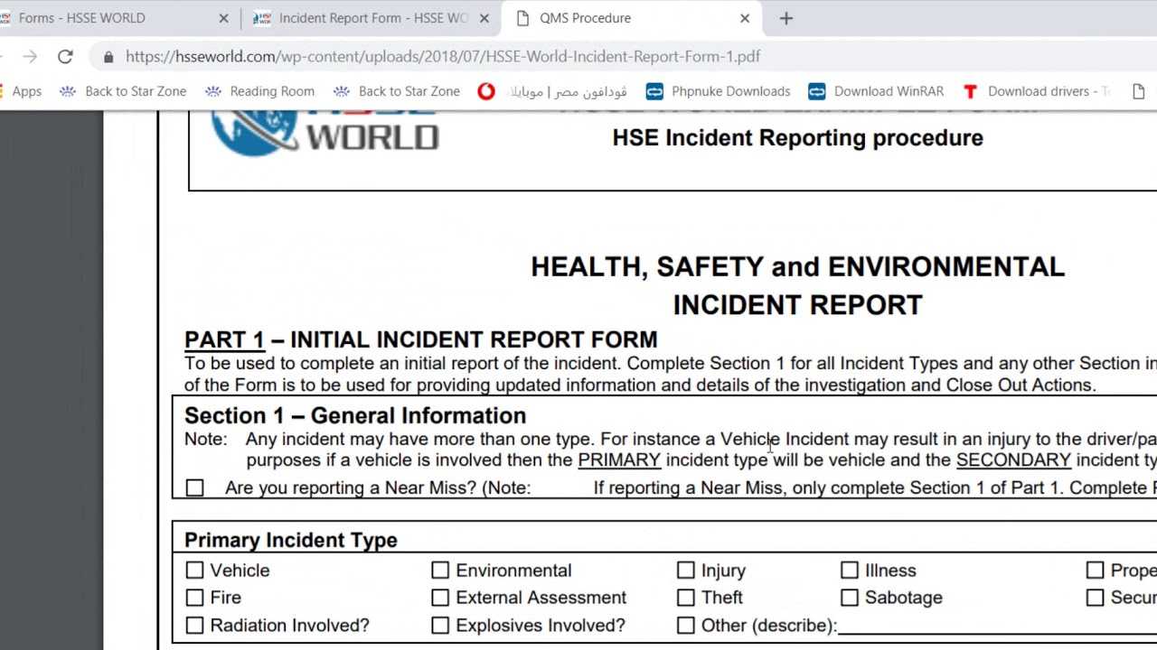 Incident Report Form – Hsse World In Health And Safety Incident Report Form Template