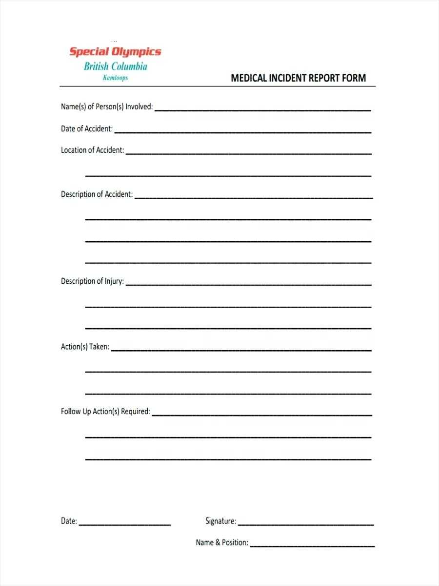 Incident Report Form Template Free Download – Vmarques Inside Medical Report Template Free Downloads
