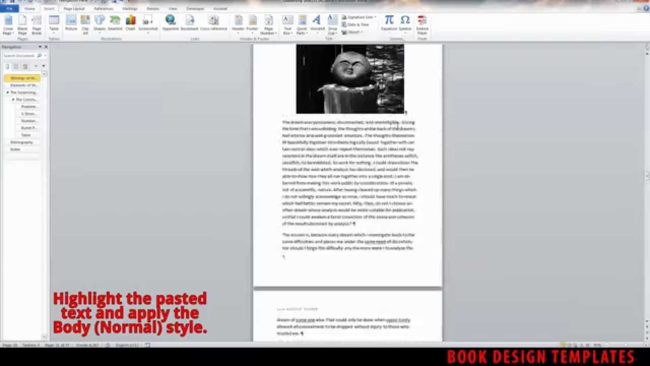 Interior Book Design Template Demo For Ms Word Within How To Create A Book Template In Word