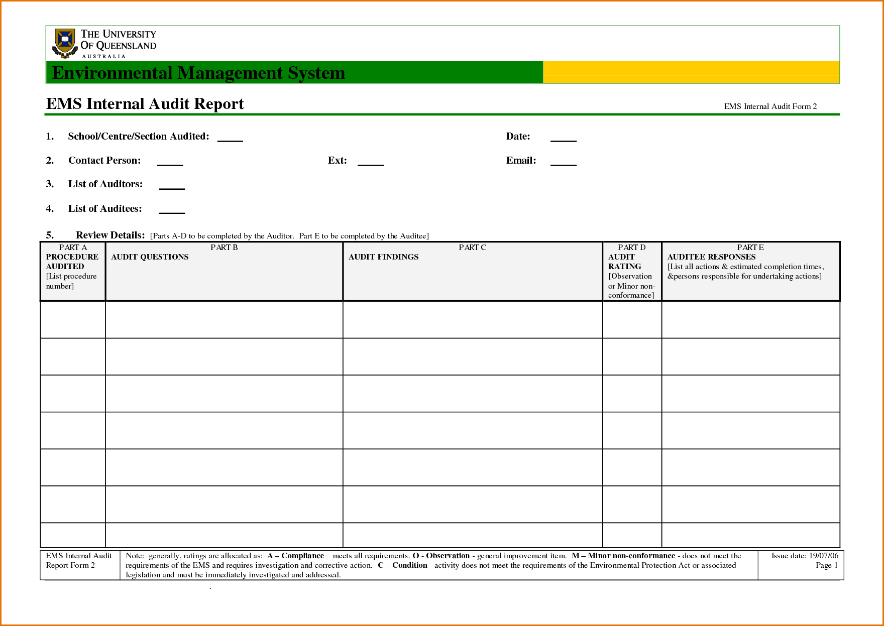 Internal Audit Report Sample – Calep.midnightpig.co Pertaining To Template For Audit Report