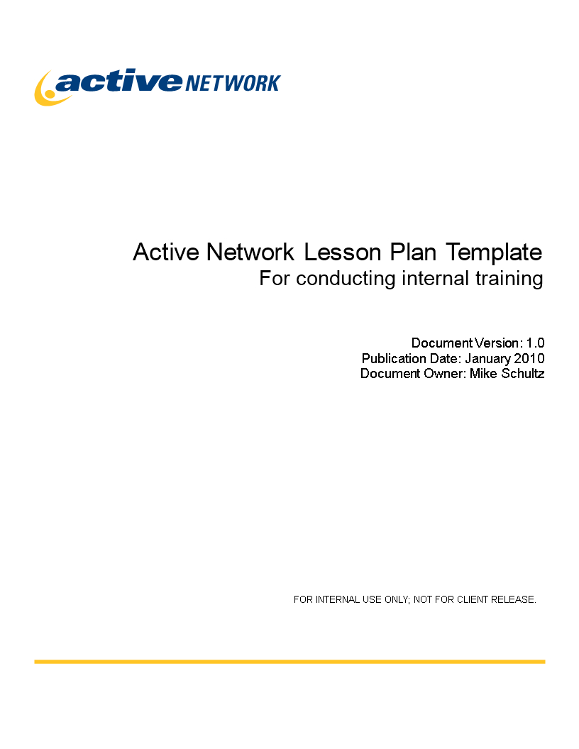 Internal Lesson Plan Word | Templates At Inside Training Documentation Template Word