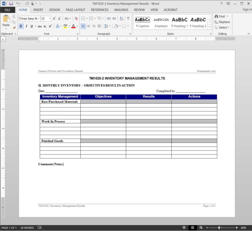 Inventory Management Report Template | Tm1020 2 Throughout It Management Report Template