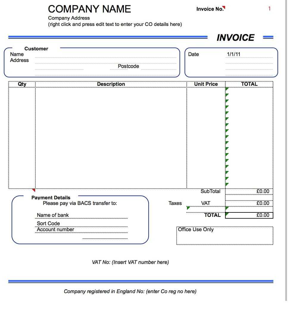Invoice Templates For Microsoft Word Tax Invoice Template With Invoice Template Word 2010