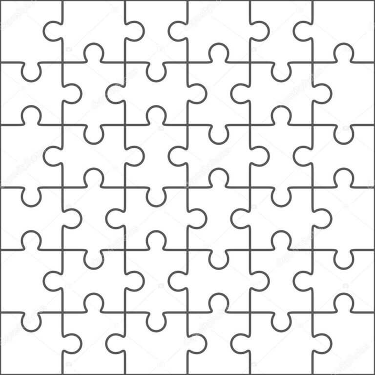 Jigsaw Puzzle Vector, Blank Simple Template 3X3 Throughout Blank Jigsaw Piece Template