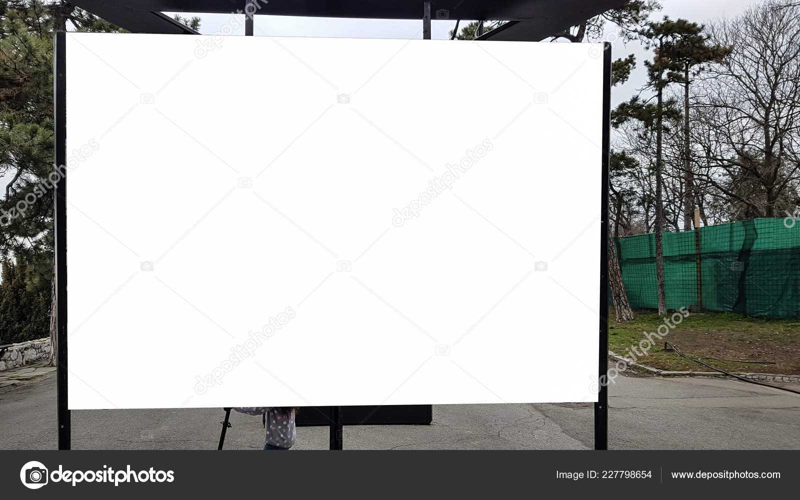 Large Outdoor City Urban White Blank Advertisement Billboard With Outdoor Banner Template