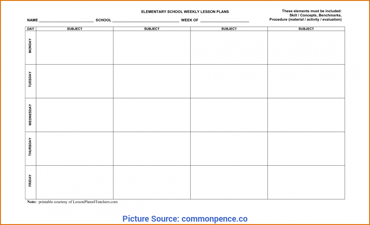 Lesson Planning Book Template – Common – Ota Tech Pertaining To Teacher Plan Book Template Word