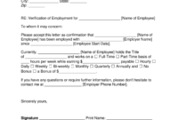 Letter Of Employment Verification From Employer - Calep for Employment Verification Letter Template Word