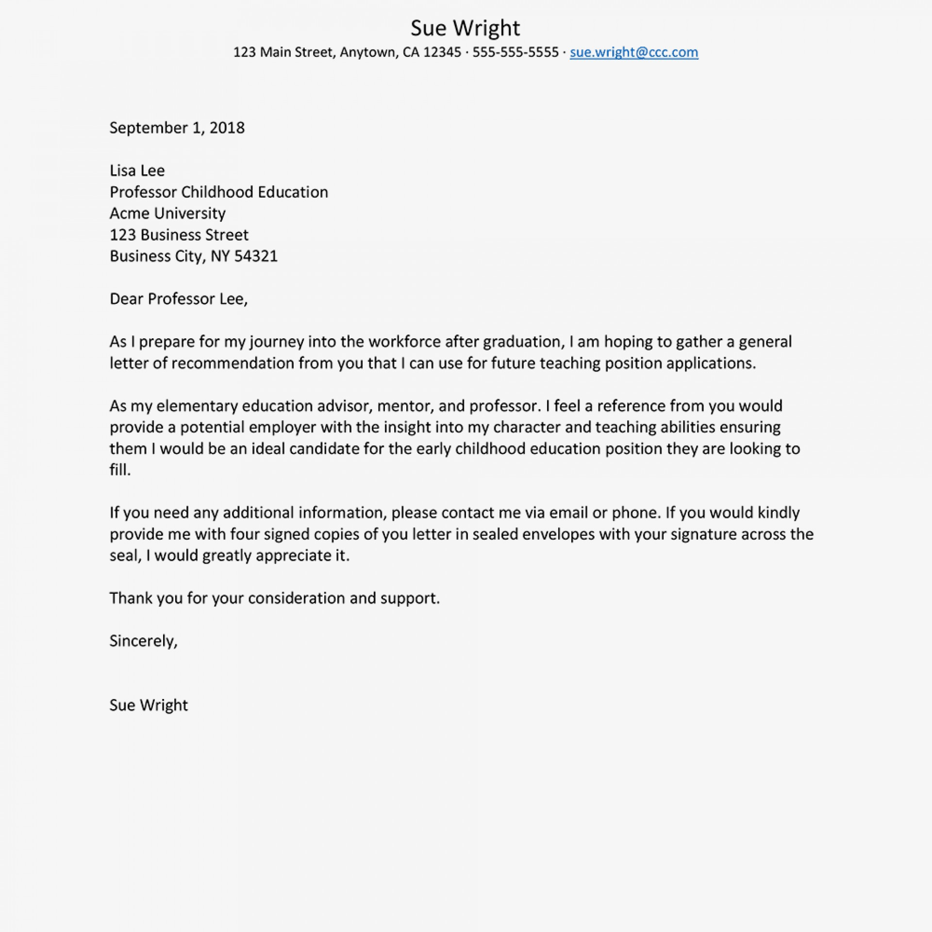 Letter Of Recommendation Template Word | Printablepedia Intended For Business Reference Template Word