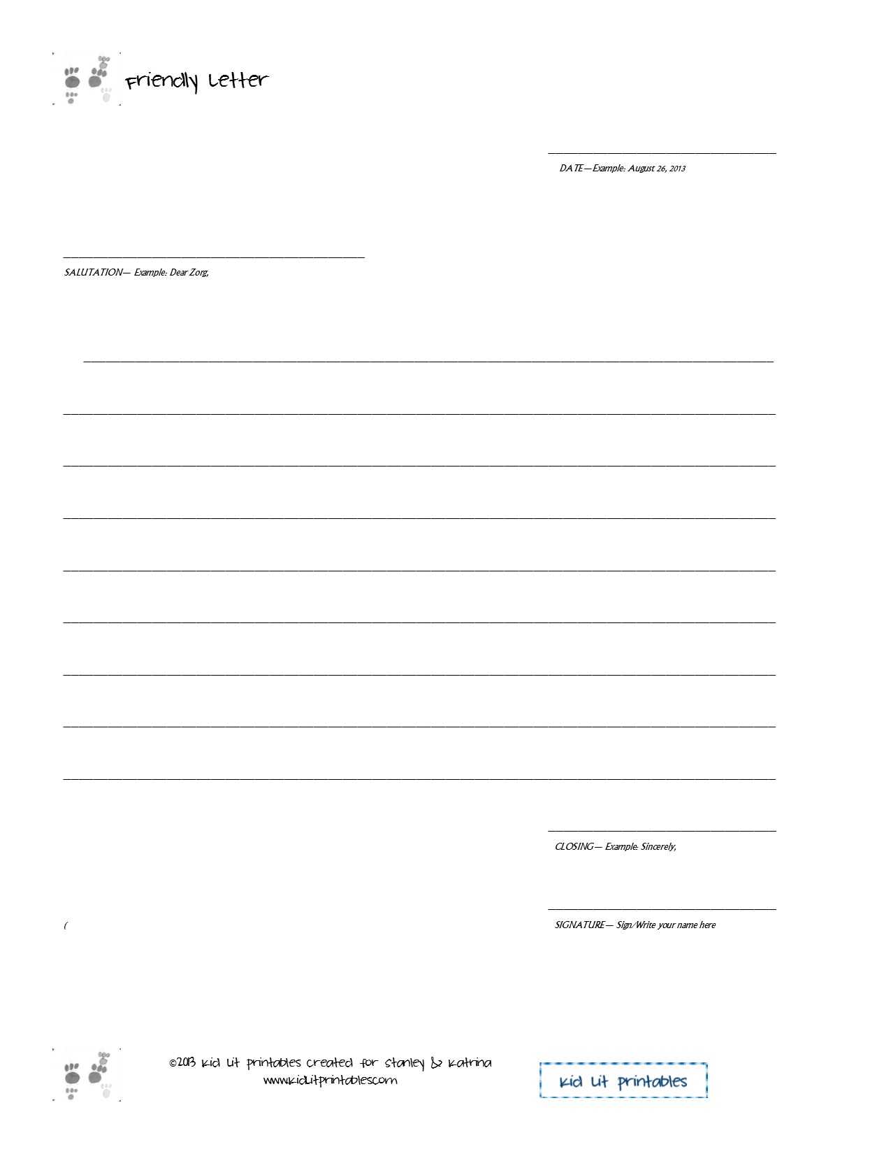 Letter Template Pdf – Business Form Letter Template Inside Blank Letter Writing Template For Kids