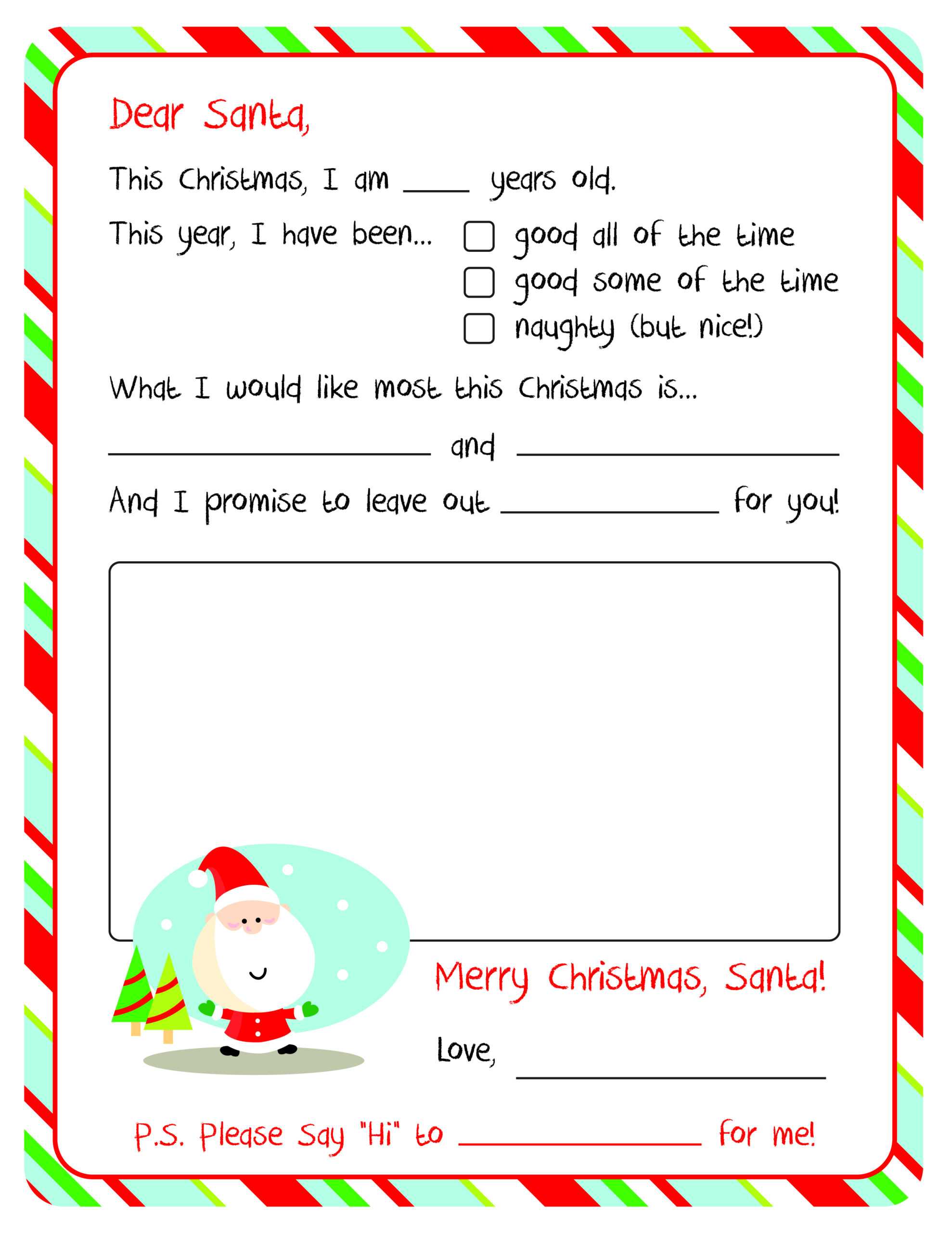 Letter To Santa Template Word – Dalep.midnightpig.co Inside Blank Letter From Santa Template