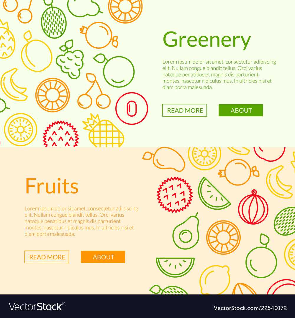 Line Fruits Icons Web Banner Templates In Free Website Banner Templates Download