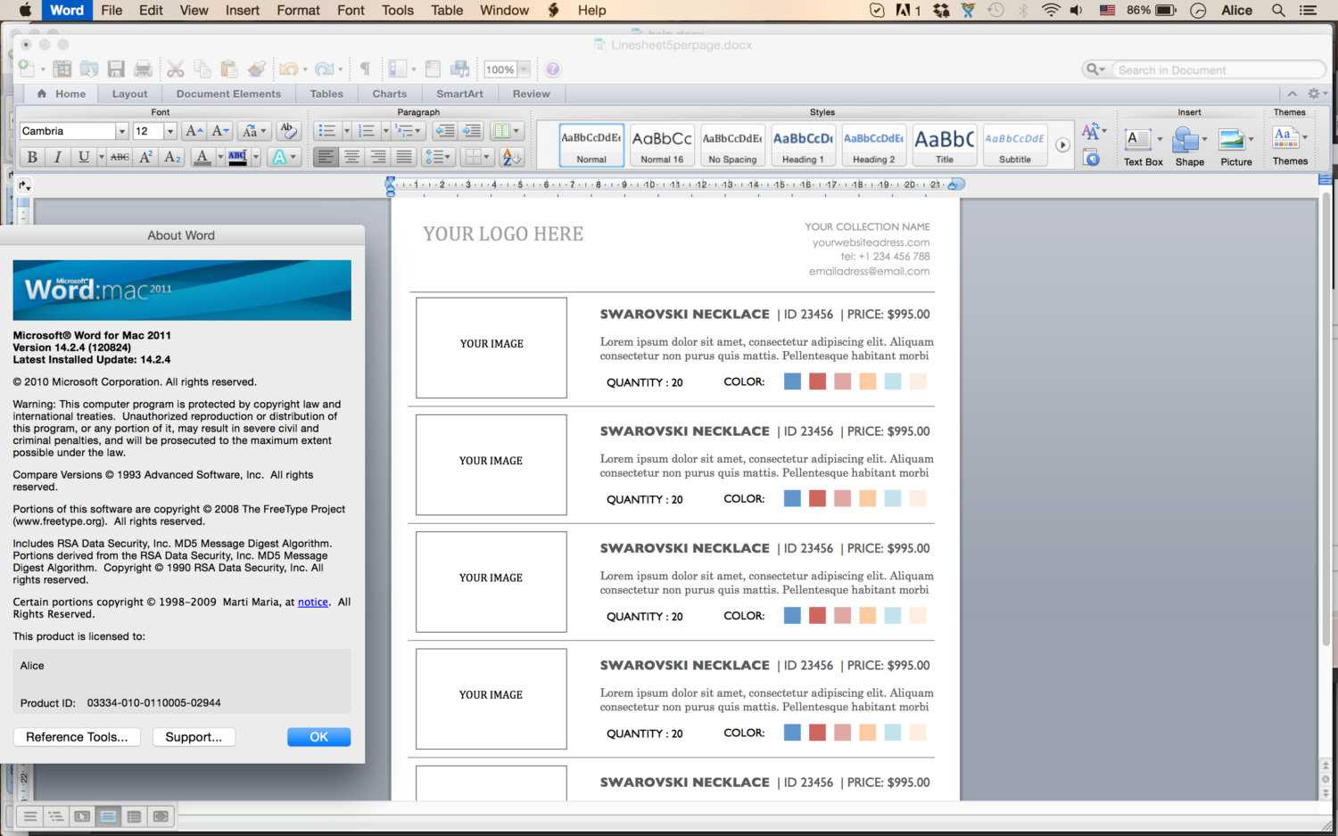 Line Sheet – Id10 Intended For Catalogue Word Template
