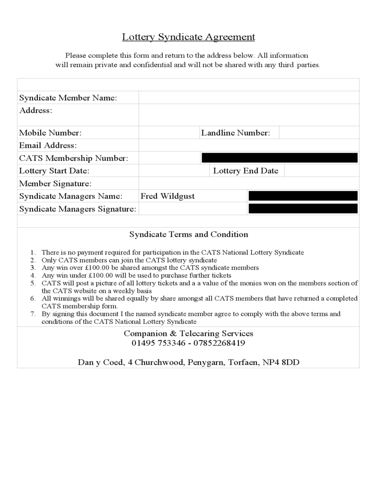 Lottery Syndicate Agreement Form – 6 Free Templates In Pdf Inside Lottery Syndicate Agreement Template Word