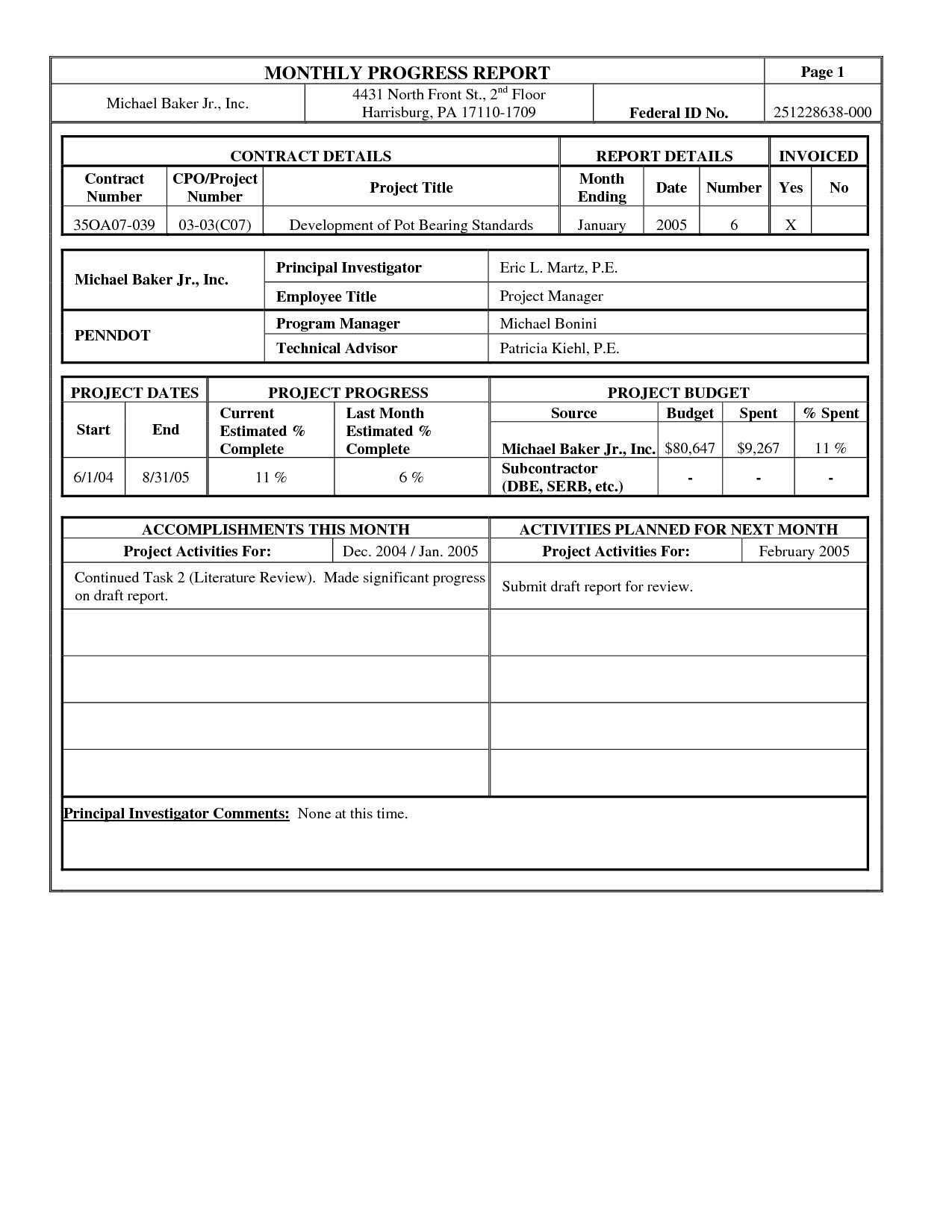 Lovely Monthly Progress Report Template – Superkepo Pertaining To Monthly Progress Report Template