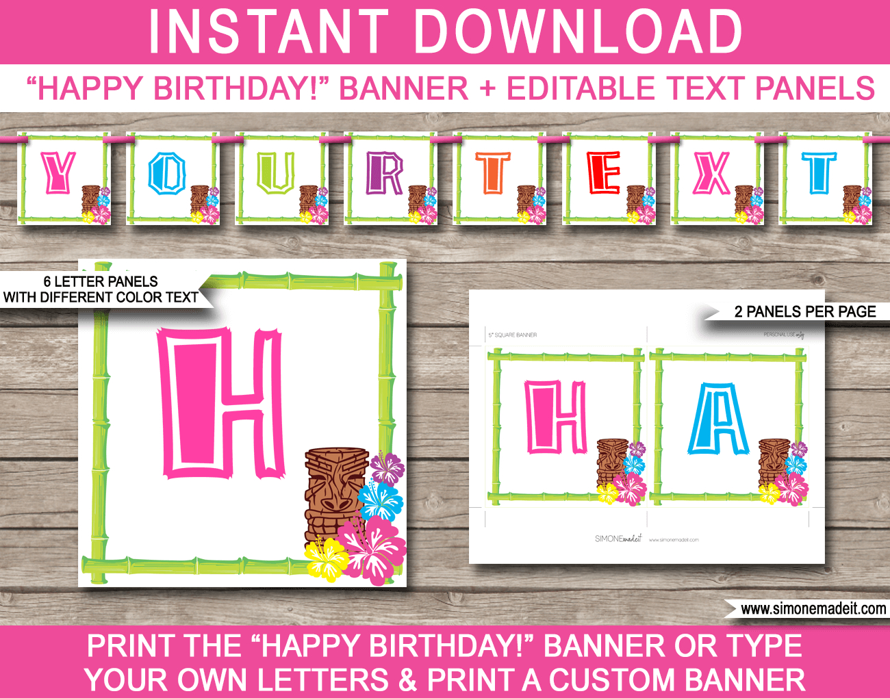 Luau Party Banner Template Inside Diy Birthday Banner Template