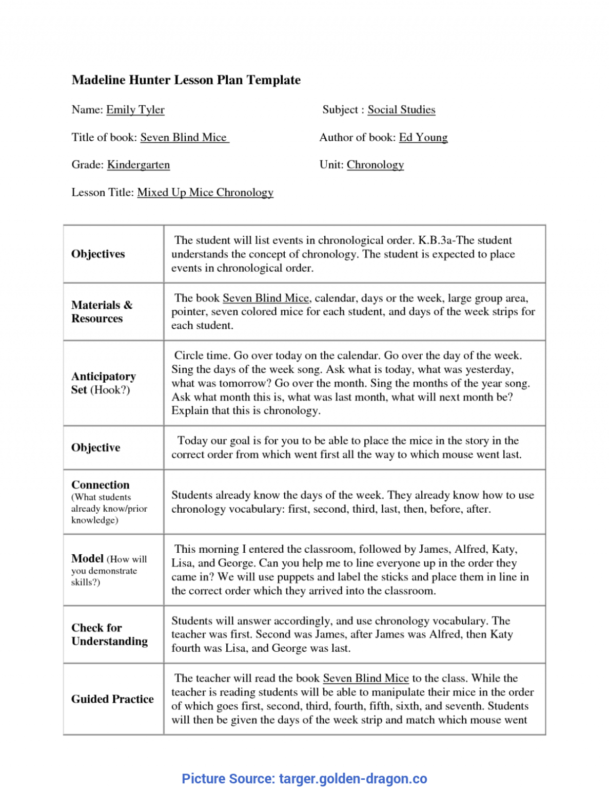 Madeline Hunter Lesson Plan Template Blank – Best pertaining to