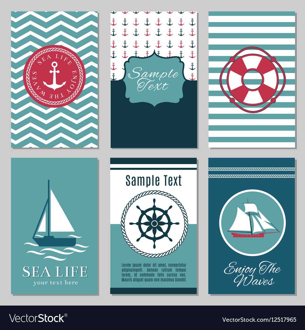Marine Banners Or Summer Nautical Invitation Cards Regarding Nautical Banner Template