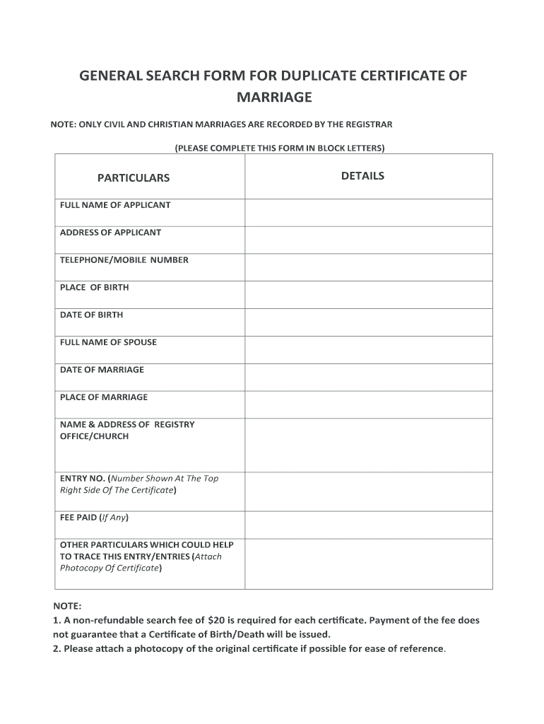 Marriage Certificate Format – Fill Online, Printable With Regard To Blank Marriage Certificate Template