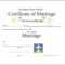 Marriage Certificate Template – Certificate Templates With Regard To Blank Marriage Certificate Template