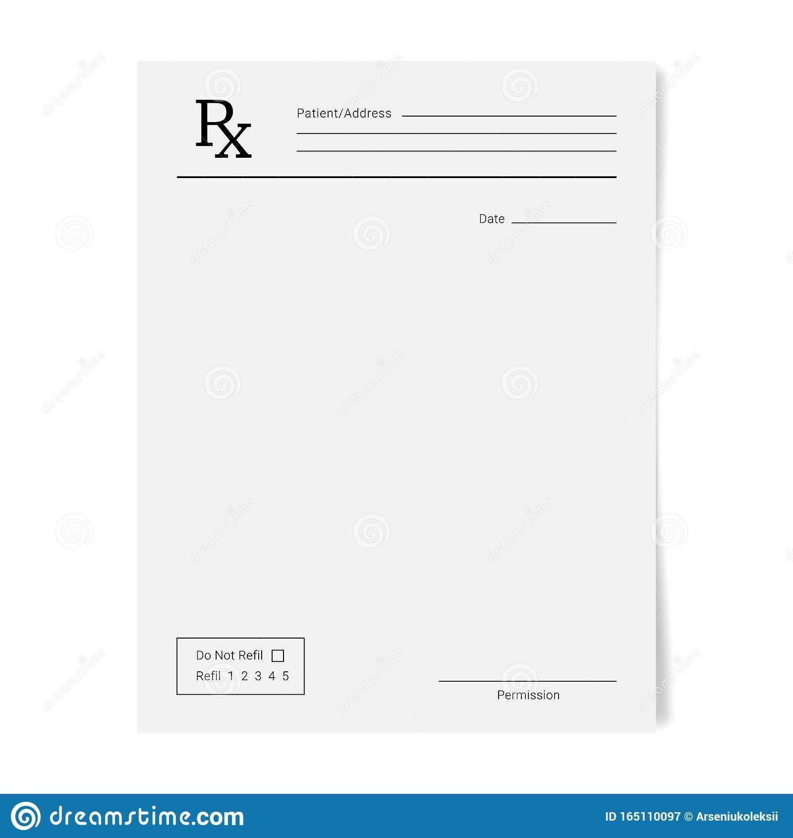 Medical Regular Prescription Form Stock Vector With Regard To Blank Prescription Pad Template