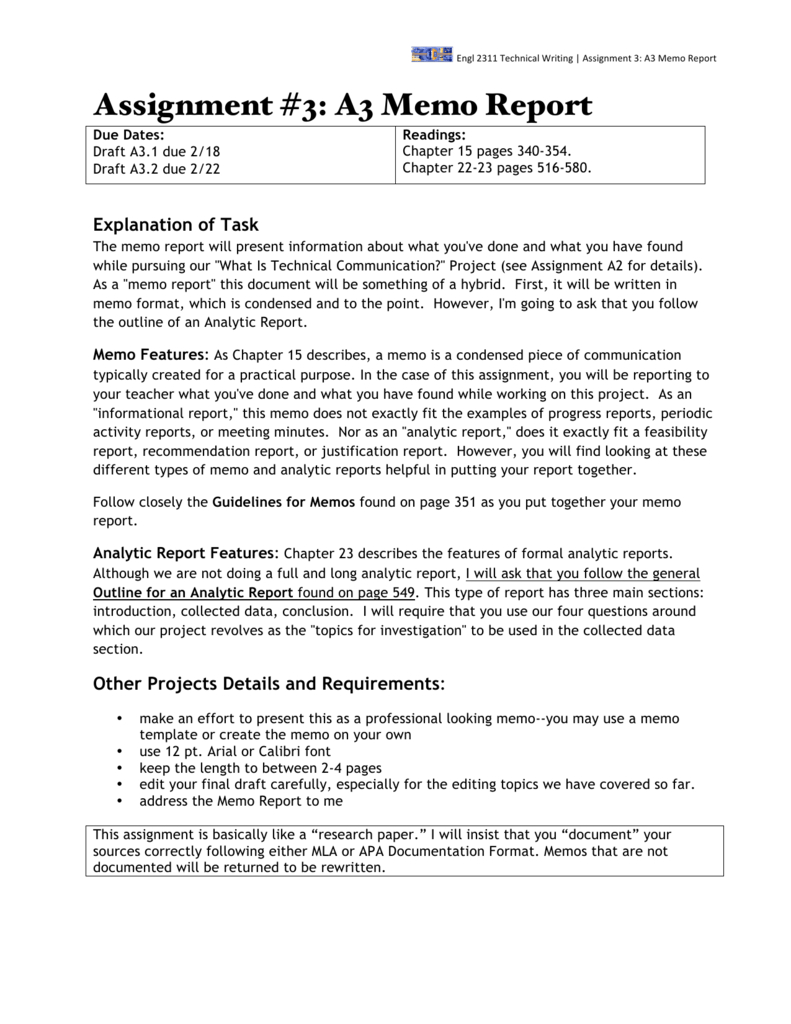 Memo Format Report – Dalep.midnightpig.co For Assignment Report Template