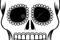 Mexican Sugar Skull Template Stock Vector - Illustration Of for Blank Sugar Skull Template