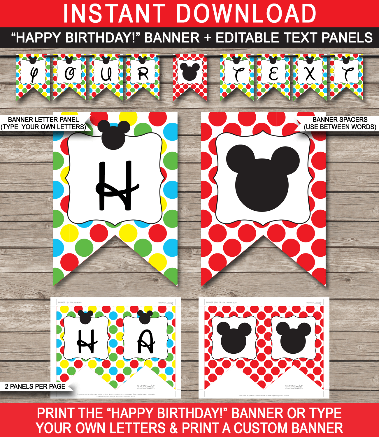 Mickey Mouse Party Banner Template Pertaining To Free Printable Banner Templates For Word