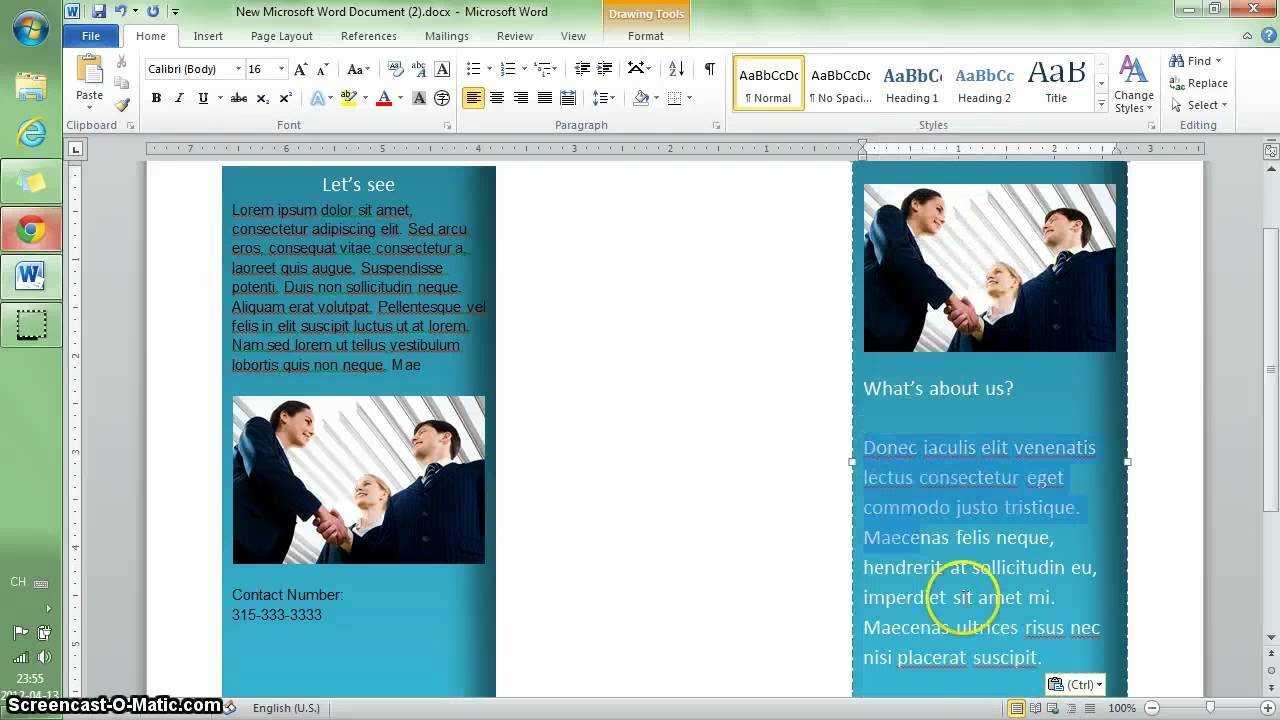 Microsoft Word Pamphlet How To Make A Brochure On Throughout Regarding Microsoft Word Pamphlet Template