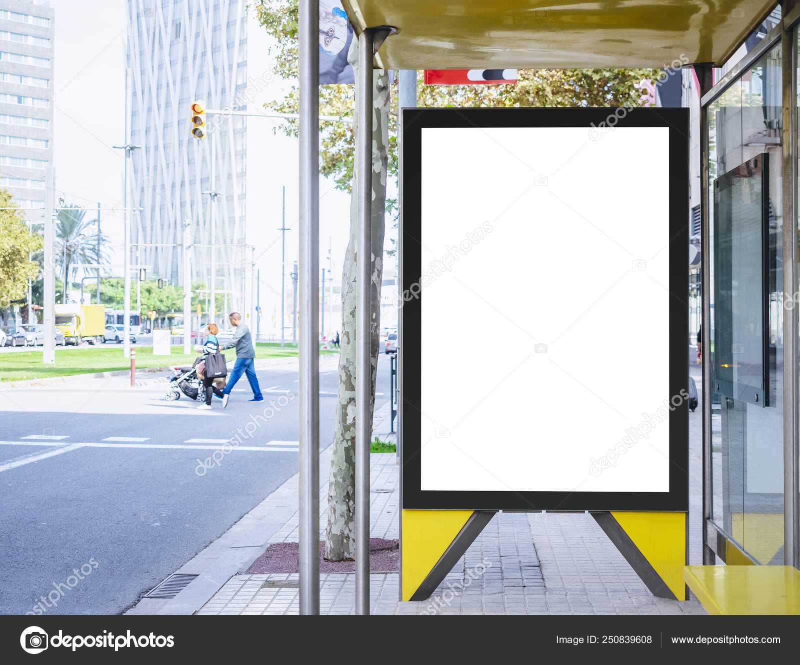 Mock Up Banner Template At Bus Shelter Media Outdoor City Throughout Street Banner Template