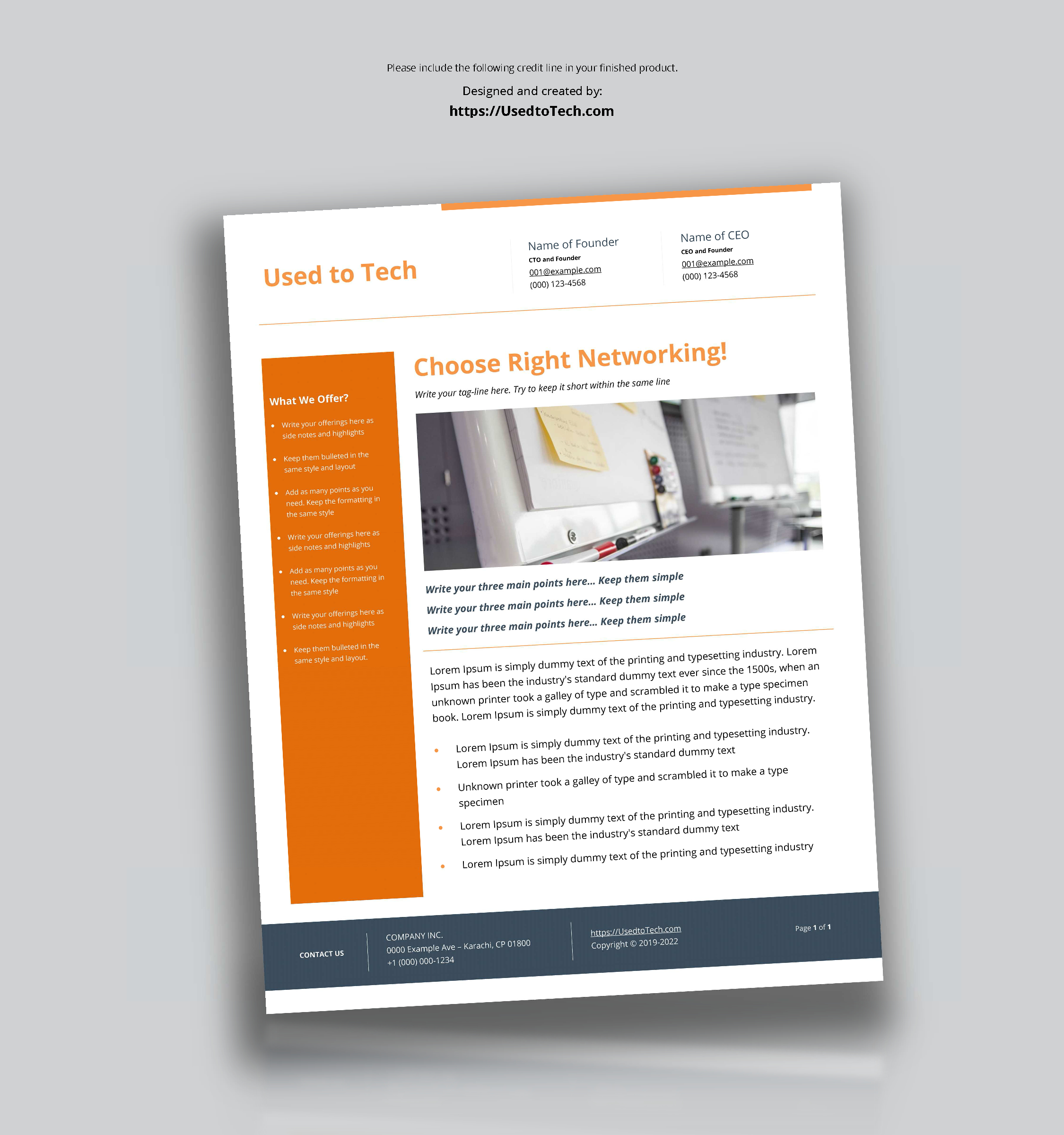 Modern Flyer Design In Microsoft Word Free – Used To Tech With Regard To Header Templates For Word