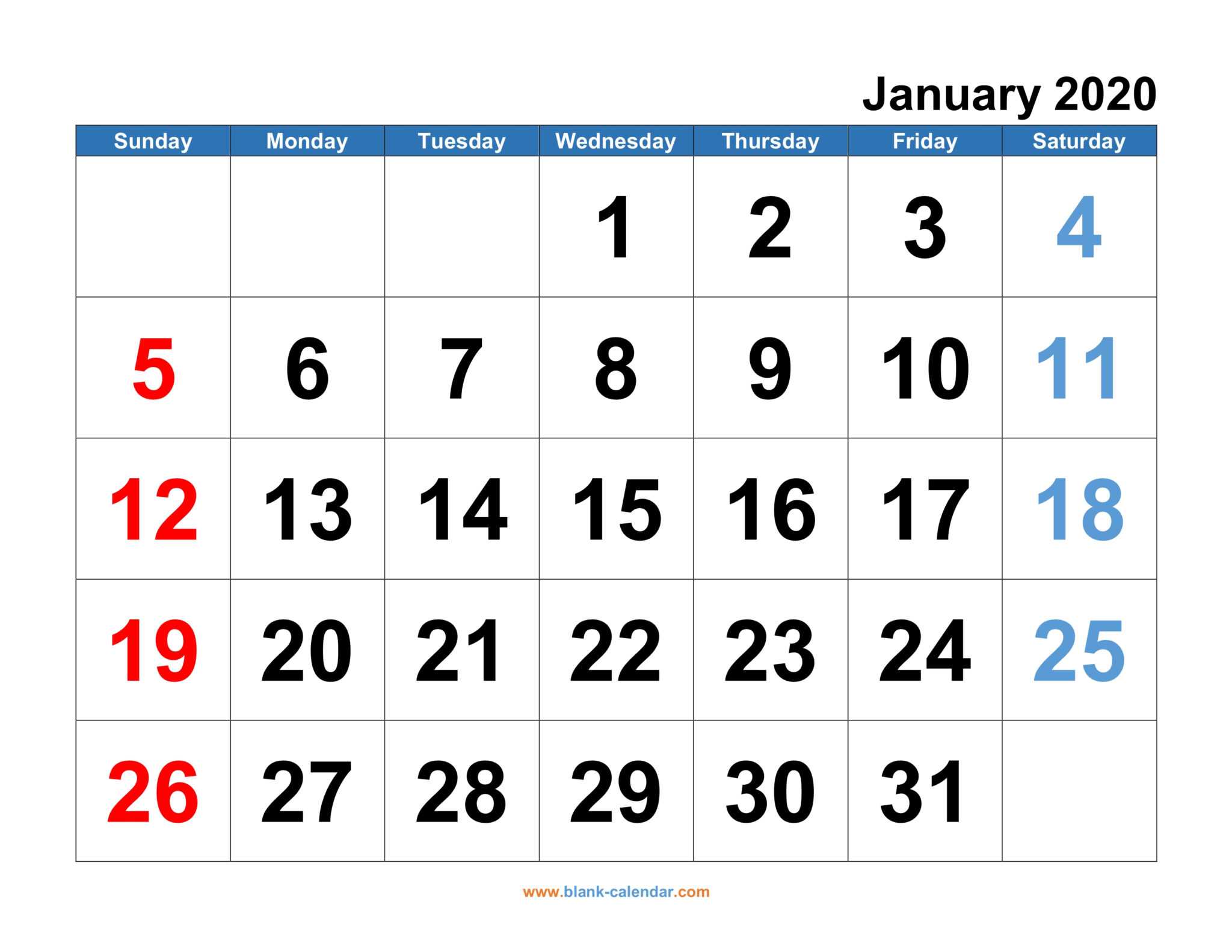 Monthly Calendar 2020 | Free Download, Editable And Printable ...