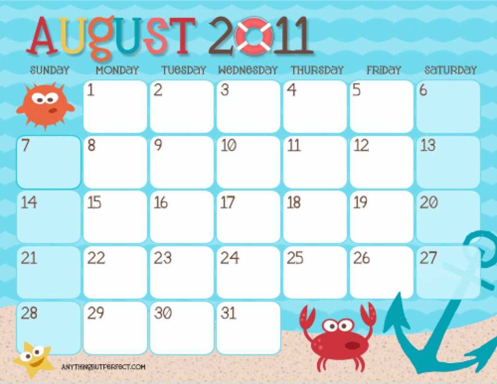 Monthly Calendar Kids – Printable Year Calendar Regarding Blank Calendar Template For Kids