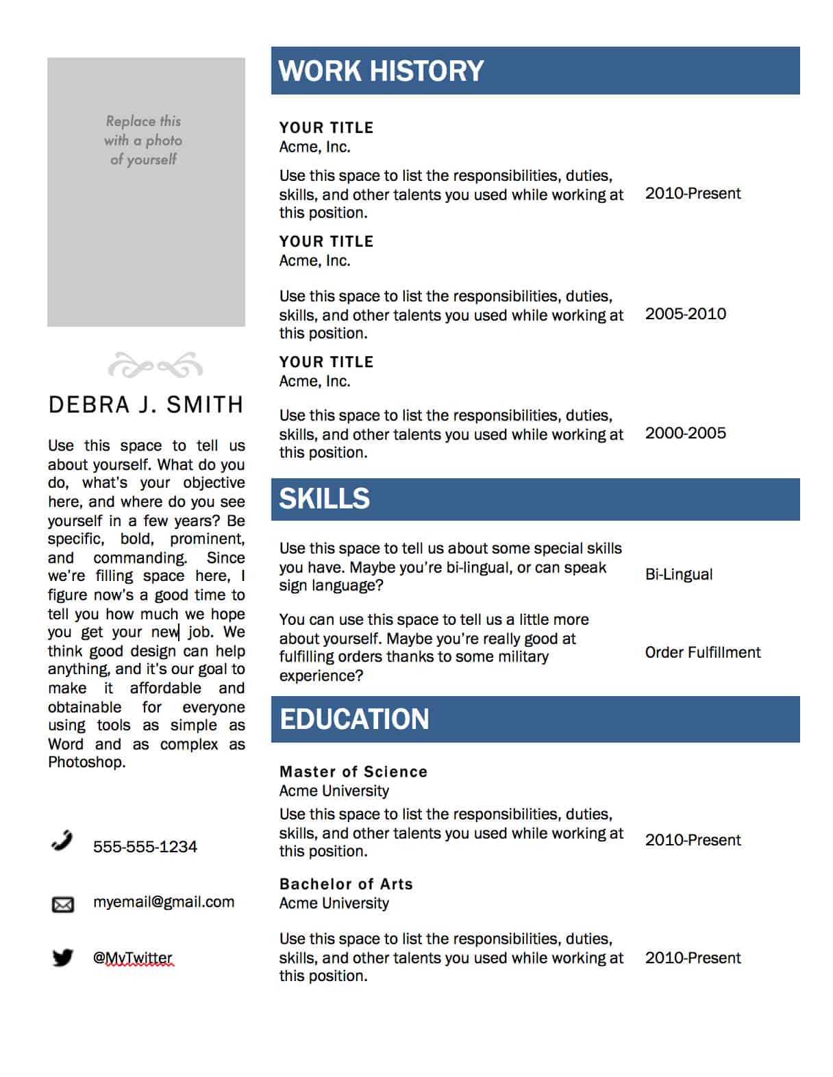 Ms Office Word Resume Templates – Dalep.midnightpig.co Regarding Resume Templates Word 2007