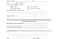 Near Miss Incident Report Format - Calep.midnightpig.co throughout Near Miss Incident Report Template