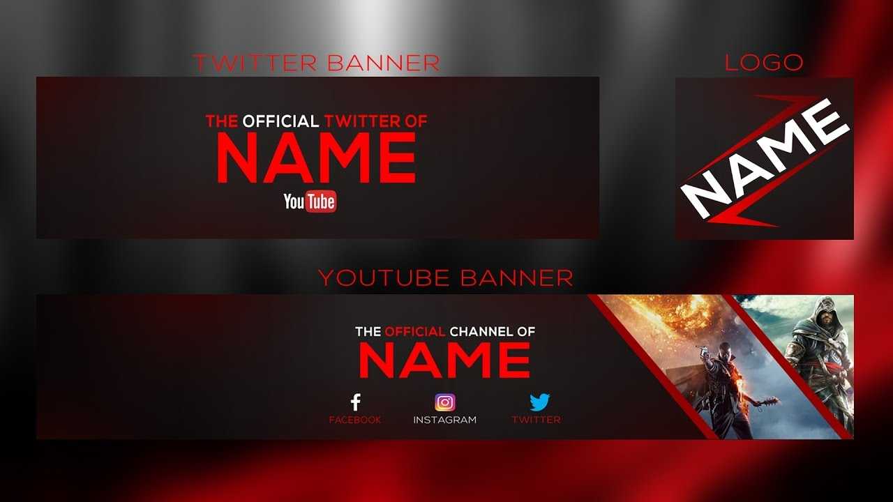 New 2017 Banner Template | Youtube Banner + Twitter Banner And Logo Psd |  With Free Download With Regard To Twitter Banner Template Psd