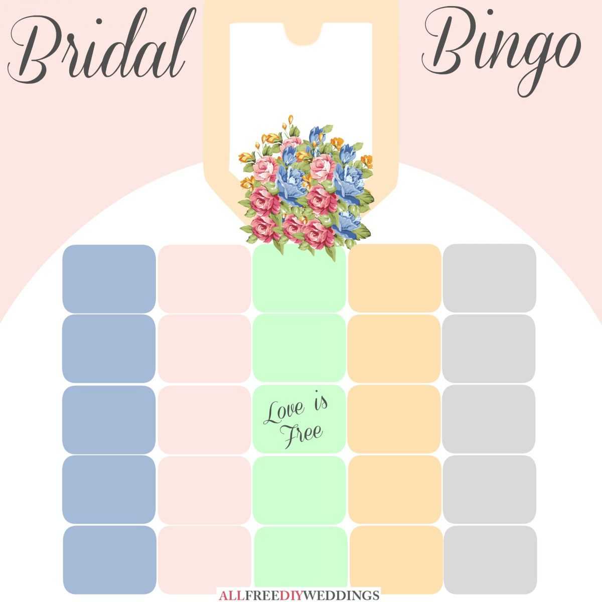 New Bridal Bingo: Free Bridal Shower Games Within Blank Bridal Shower Bingo Template