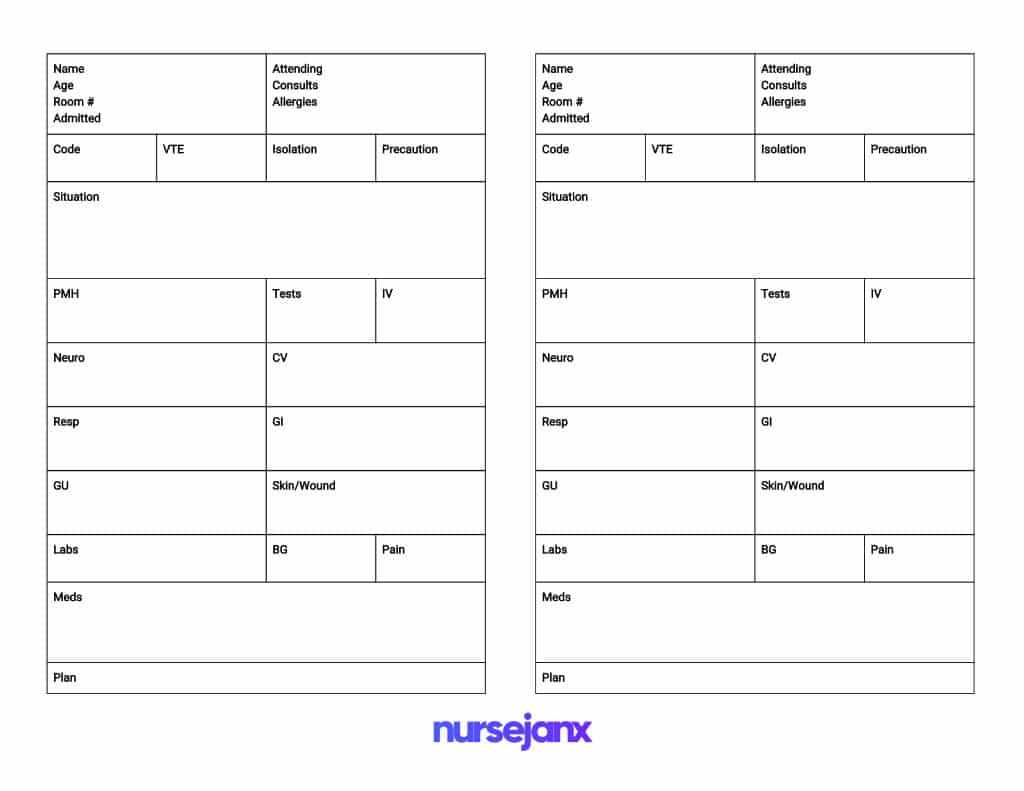 Nurse Brain Worksheet | Printable Worksheets And Activities In Med Surg Report Sheet Templates