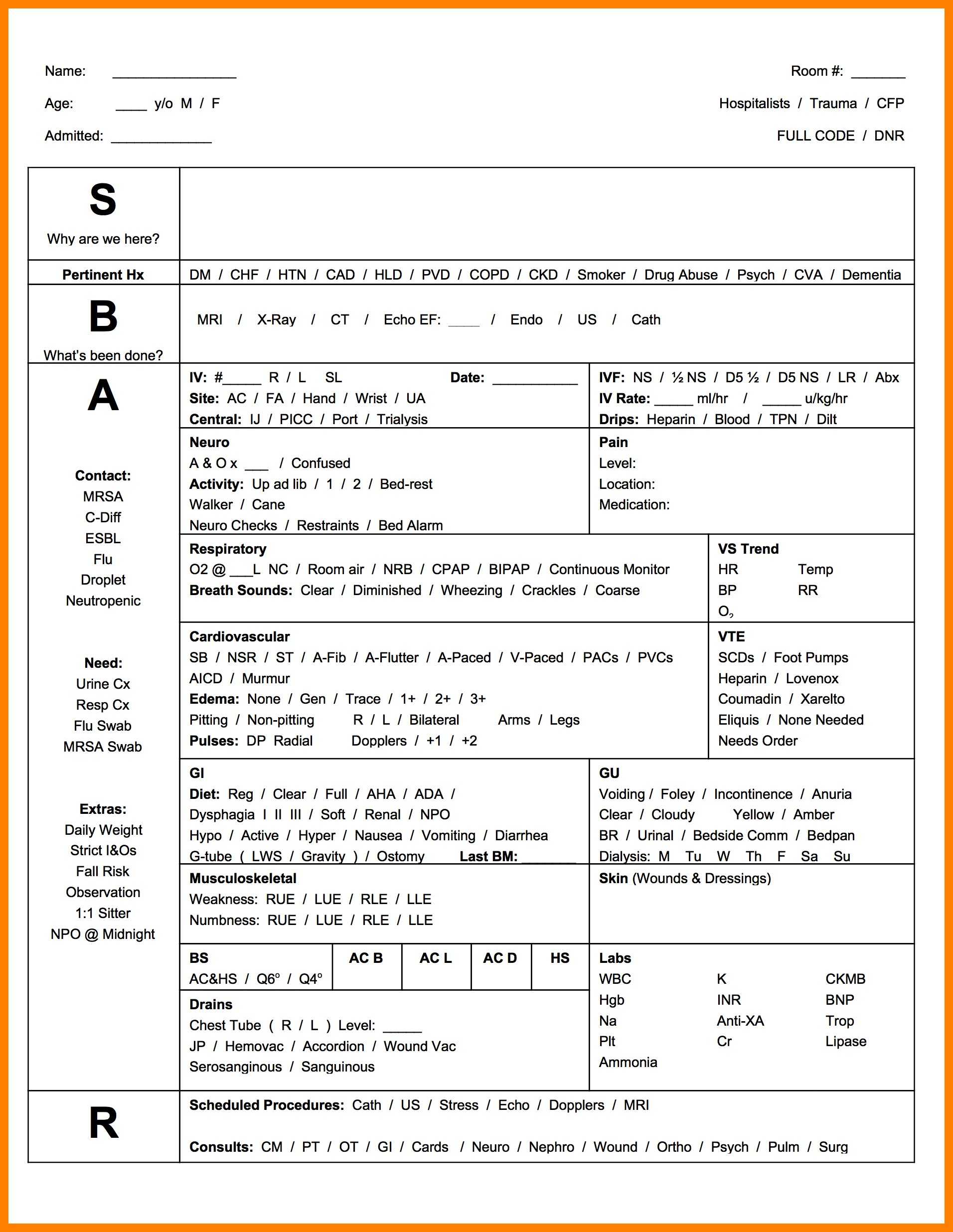 Nursing Worksheets | Printable Worksheets And Activities For Pertaining To Sbar Template Word