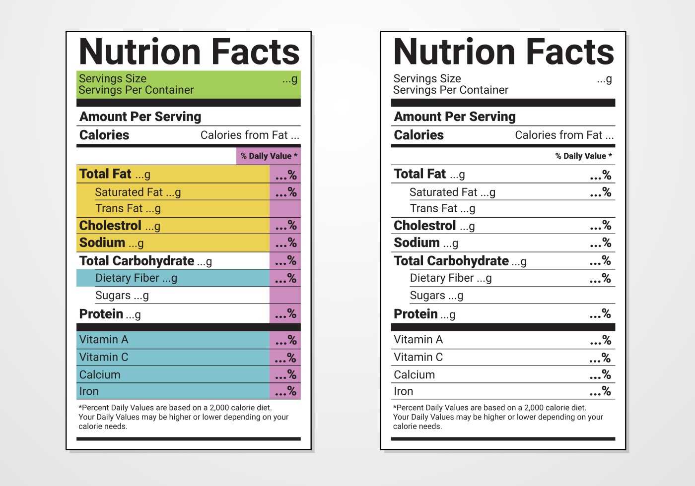 Nutrition Facts Label Vector Templates - Download Free Pertaining To Nutrition Label Template Word