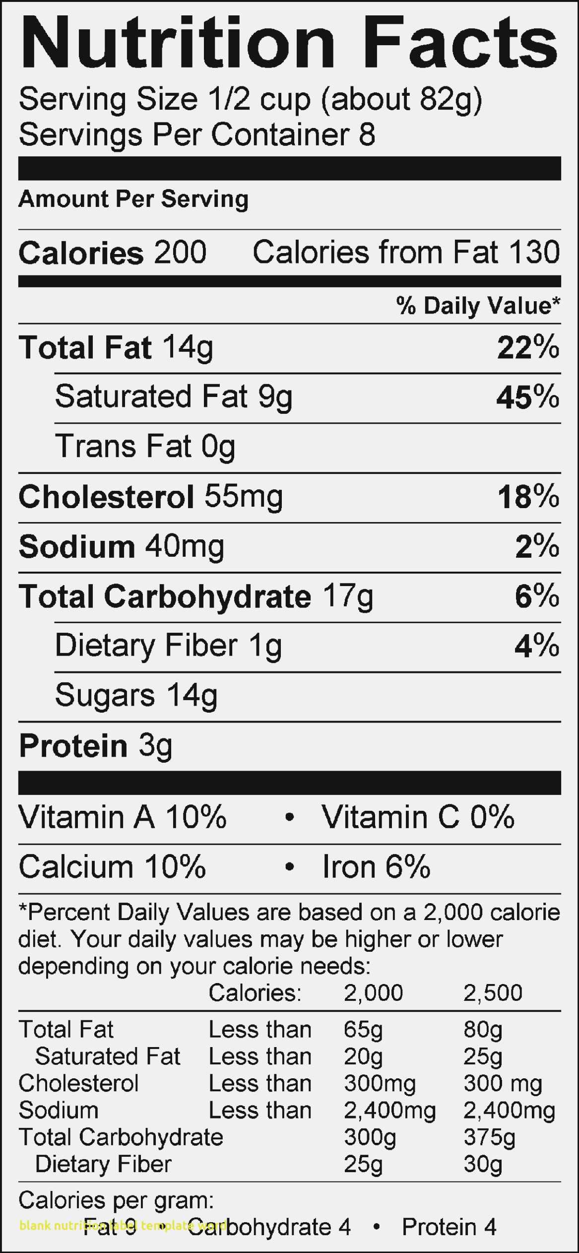 Nutrition Label Template Word – Calep.midnightpig.co Intended For Food Label Template Word