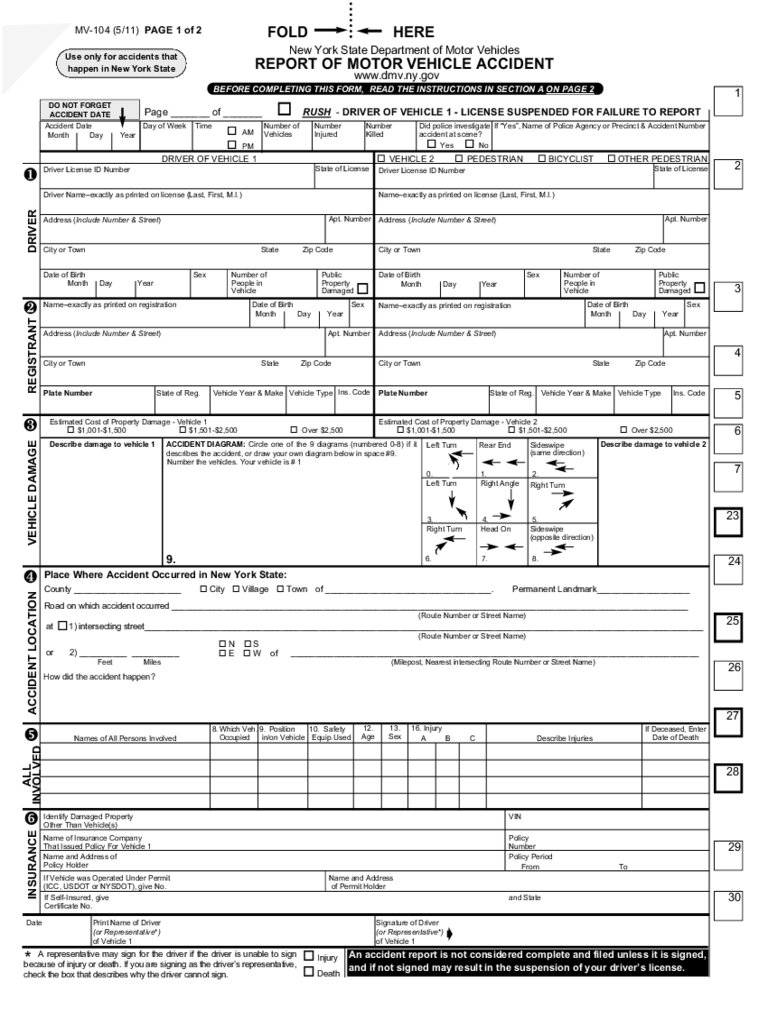 Ny Dmv Accident Reports – 7 Free Templates In Pdf, Word Regarding Motor Vehicle Accident Report Form Template
