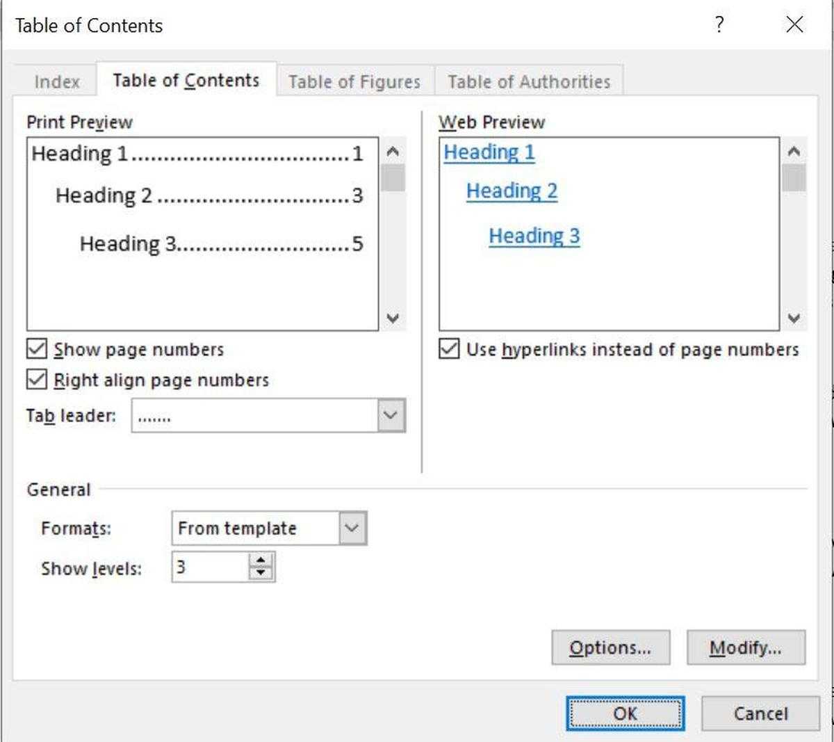 Office Q&a: How To Remove Page Numbers From A Table Of Inside Contents Page Word Template