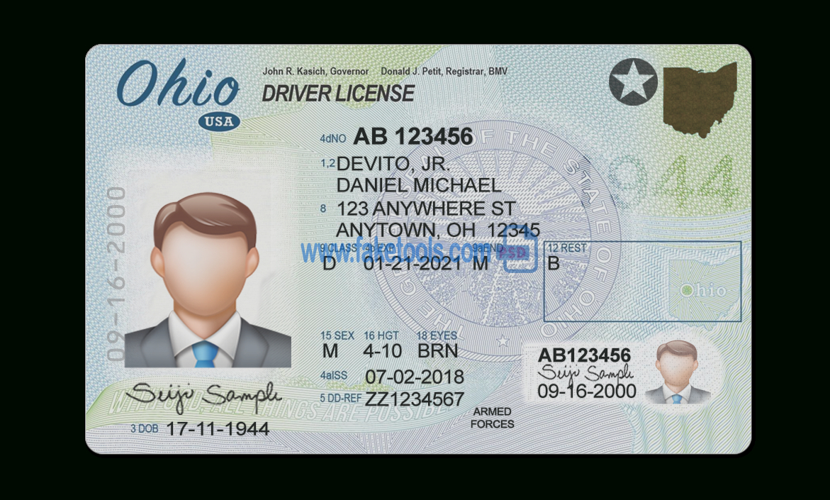 Ohio Driver License Psd Template Within Blank Drivers License Template