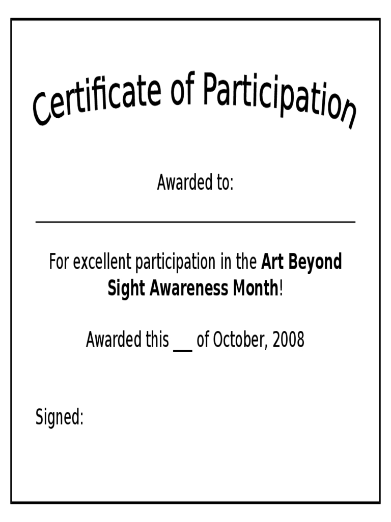 Participation Certificate – 6 Free Templates In Pdf, Word With Regard To Certificate Of Participation Template Word
