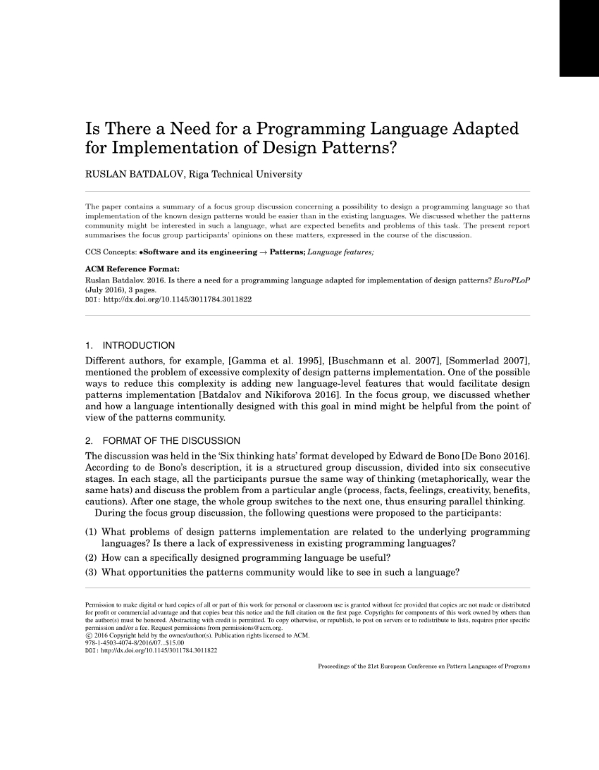 Pdf) Is There A Need For A Programming Language Adapted For Regarding Focus Group Discussion Report Template