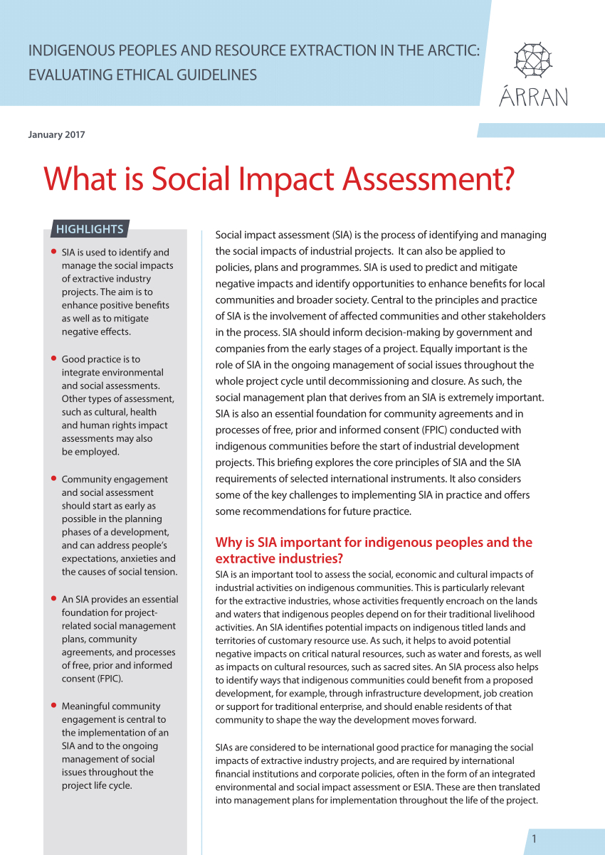 Pdf) What Is Social Impact Assessment? In Environmental Impact Report Template