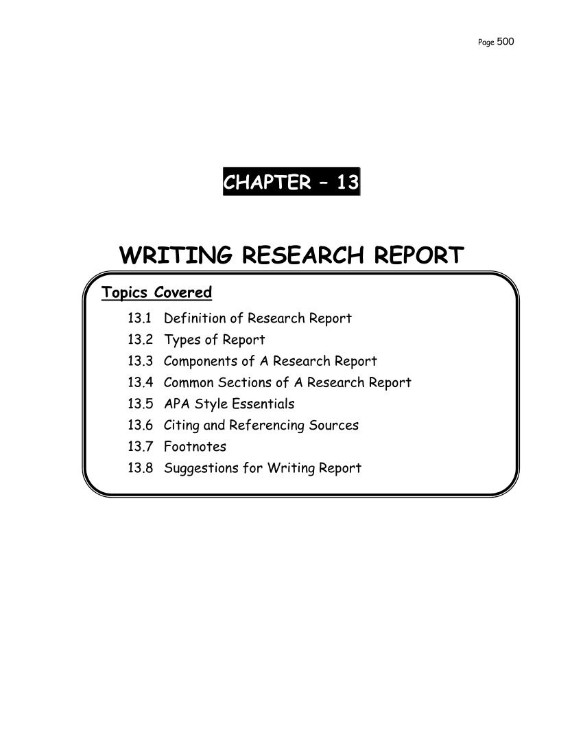 Pdf) Writing Research Report Regarding Research Report Sample Template