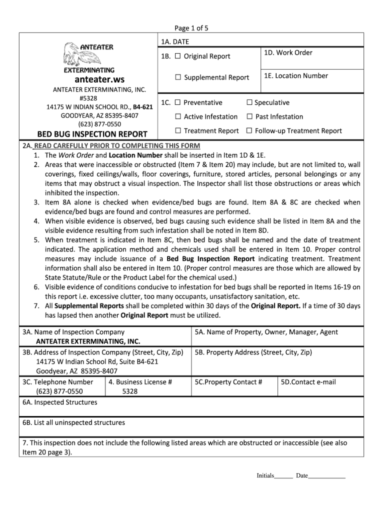 Pest Control Inspection Form – Fill Out And Sign Printable Pdf Template ...